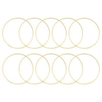 

Vosarea 10pcs Dream Catcher Ring Durable Bamboo Round Hand-Made DIY Hoop Dream Catcher Hoop for Woman