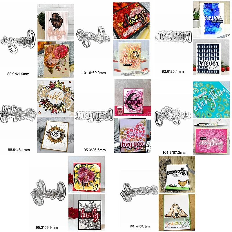 

Lovely Thankfully Everything Words Letter Alphabet Sentence Metal Cutting Dies Scrapbook Craft Decorate Cards Paper New Die Cut
