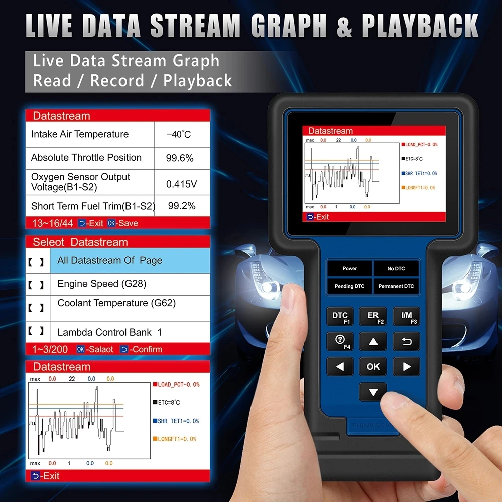 Сканер для считывания кодов Thinkcar ThinkScan 601 obd2 двигателя ABS подушки безопасности SRS с