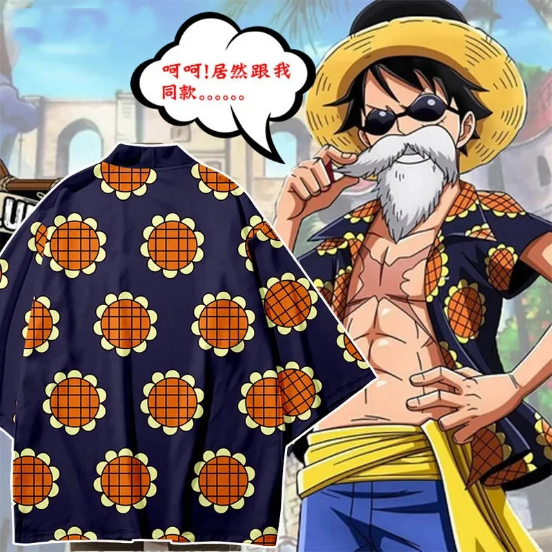 Monkey D Luffy Haori Kimono Dressrosa Corrida Colosseum Cosplay Costumes Sanji Sunflower T Shirt Casual Tops Tee Anime Costumes Aliexpress