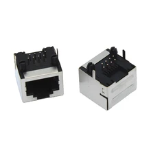 10 шт./лот в партии RJ45 Металл 8 Pin женский PCB правый угол гнездо платы разъем 8P8C