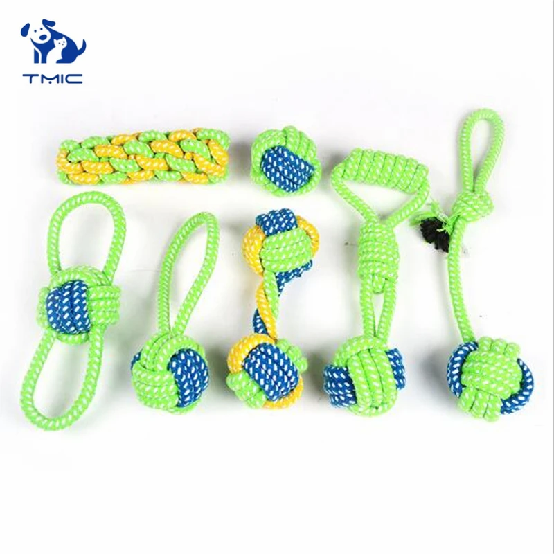 

High Quality Dog Toys Teeth Cleanning Dogs Chew Toys Outdoor Traning Tool for Dogs Toy French Bulldog Fun Rope Ball Pet Supply