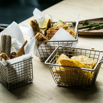 

Stainless steel frying basket snack basket French fries basket fried chicken rice flower basket fried rice basket leaking net