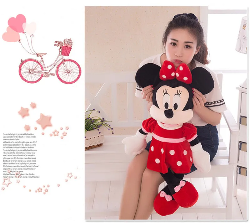 1pc 40-70cm New Lovely Mickey Mouse and Minnie Mouse Plush Toys Stuffed Cartoon Figure Dolls Kids Christmas Birthday gift