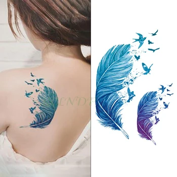 

Waterproof Temporary Tattoo Sticker feathers bird squirrel lotus carp cats dreamcatcher sticker flash tatoo fake tattoo 7