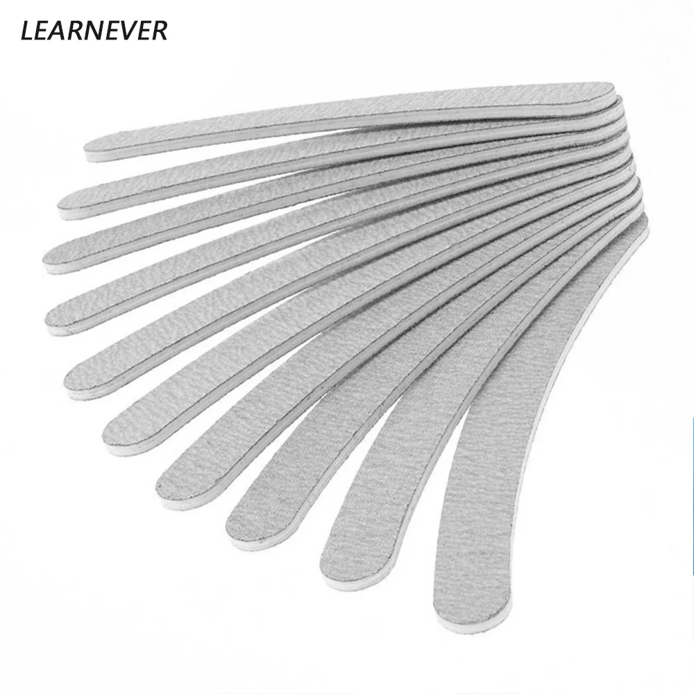 LEARNEVER 10 шт. пилка для ногтей шлифовальный буферный блок педикюр Полировка Лодка серый лак профессиональные инструменты Маникюр для красоты ногтей Fi S9R3