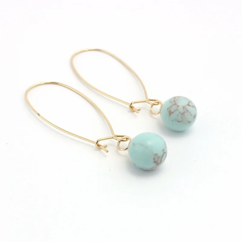 Женские серьги с круглым кварцем 3 цвета|natural stone earrings|brincos pendientesjewelry colorful |