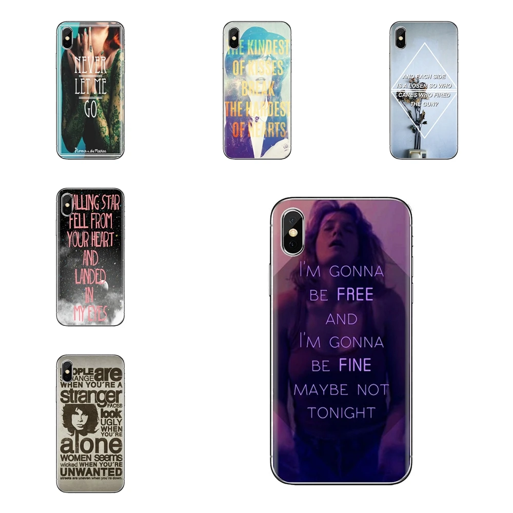 Для iPod Touch Apple iPhone 4 4s 5 5S SE 5C 6 6S 7 8 X XR XS Plus MAX Флоранс машина Цитата силиконовый