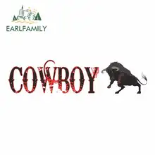 EARLFAMILY 15cm x 3.4cm for Cowboy Bull Rider Funny Car Stickers Vinyl Refrigerator RV VAN 3D Car Accessories Graphics JDM