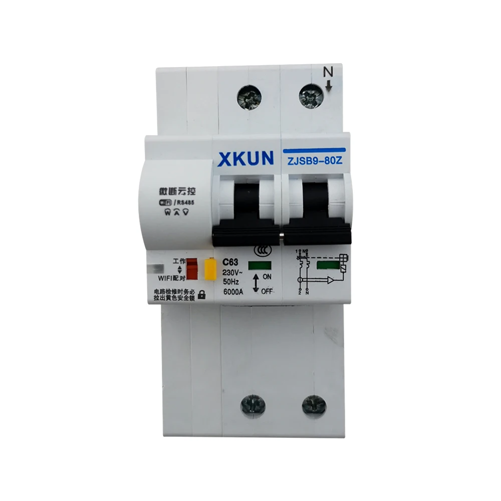 

2P WIFI circuit breaker remote control Energy monitoring intelligent auomatic Smart home switch free shipping