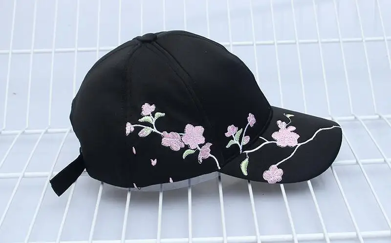 Простой унисекс хлопок открытый девушки бейсболка Слива вышивка Snapback модные спортивные шапки для женщин кепки