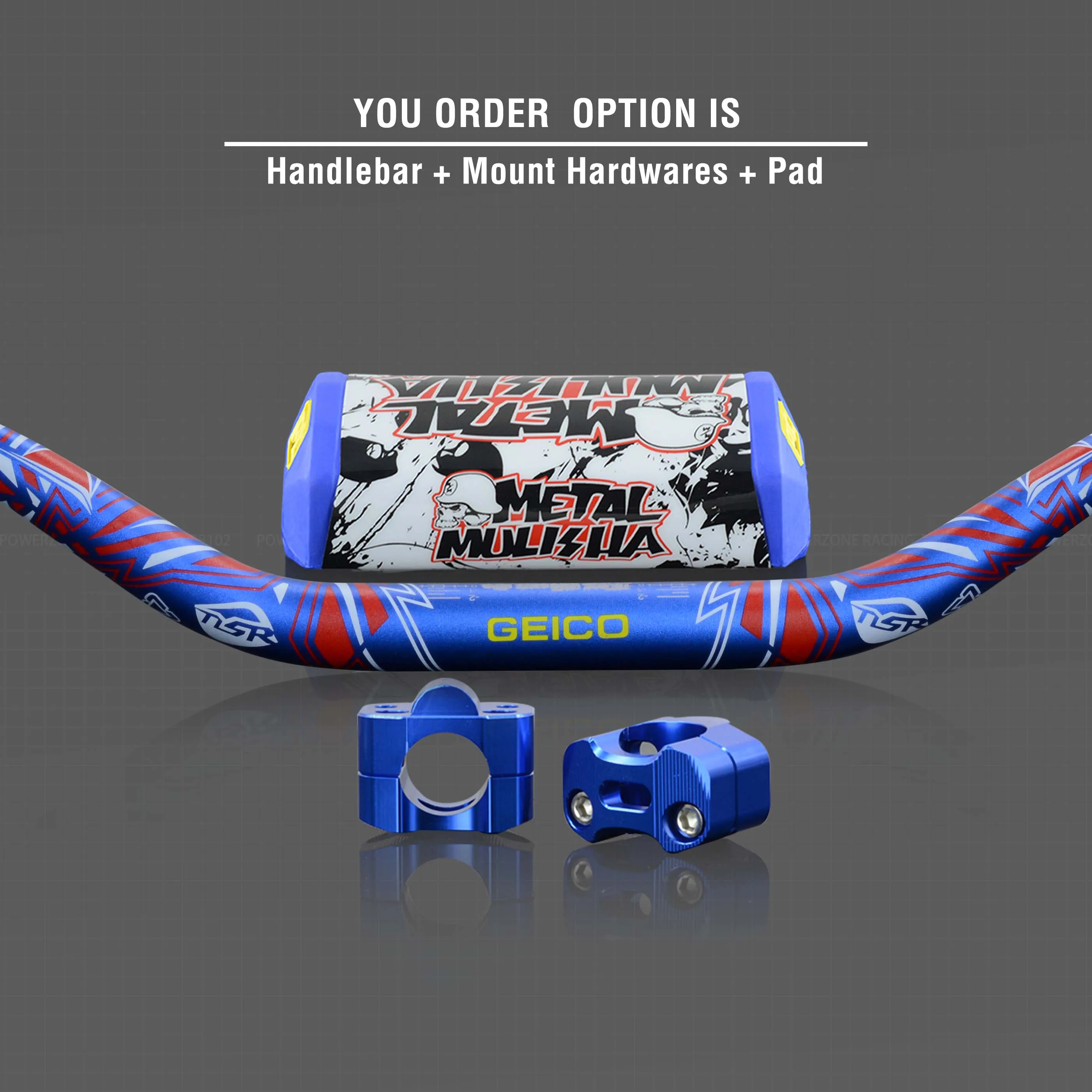 Blue Combo3 Руль для Pro Taper Pack Bar 1-1/" Классическая дверная ручка барные Колодки Ручки Pit Pro Racing Dirt Pit Bike мотоцикл с адаптер cnc - Цвет: Blue Combo3