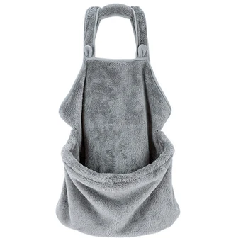 

Fashion Holding Gift Durable Grey Home Outdoor Dog Cat Soft Comfortable Pet Carrying Apron Coral Fleece Pocket Anti-stick Hair