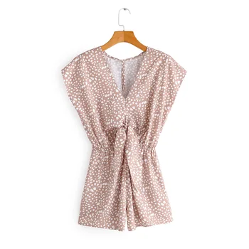 

2020 new Spring Summer European Polka Dot Knot zaraing women Jumpsuit vadiming sheining female jumpsuit playsuit FGF795