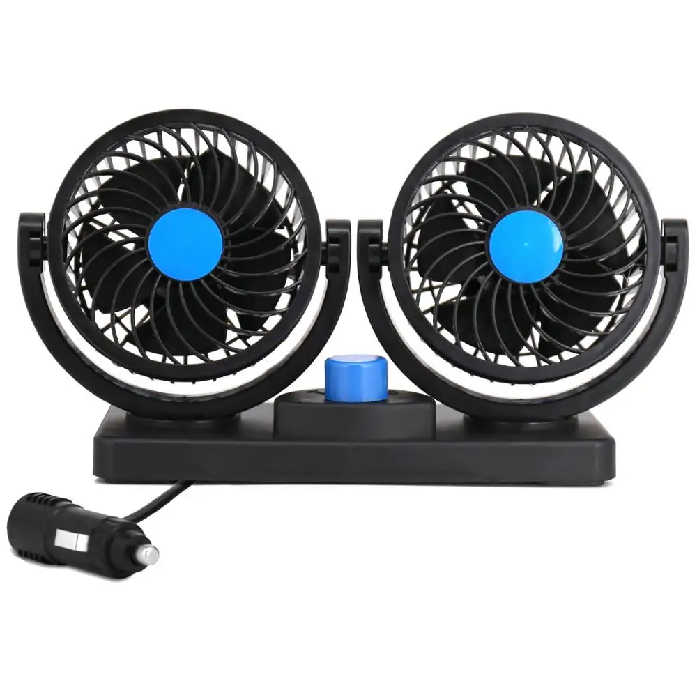

Electric Car Fan, Dual Head 2 Speed 12V Cooling Air Circulator - 360 Degree Rotatable Auto Fan - for Sedan SUV/RV/Boat/Auto