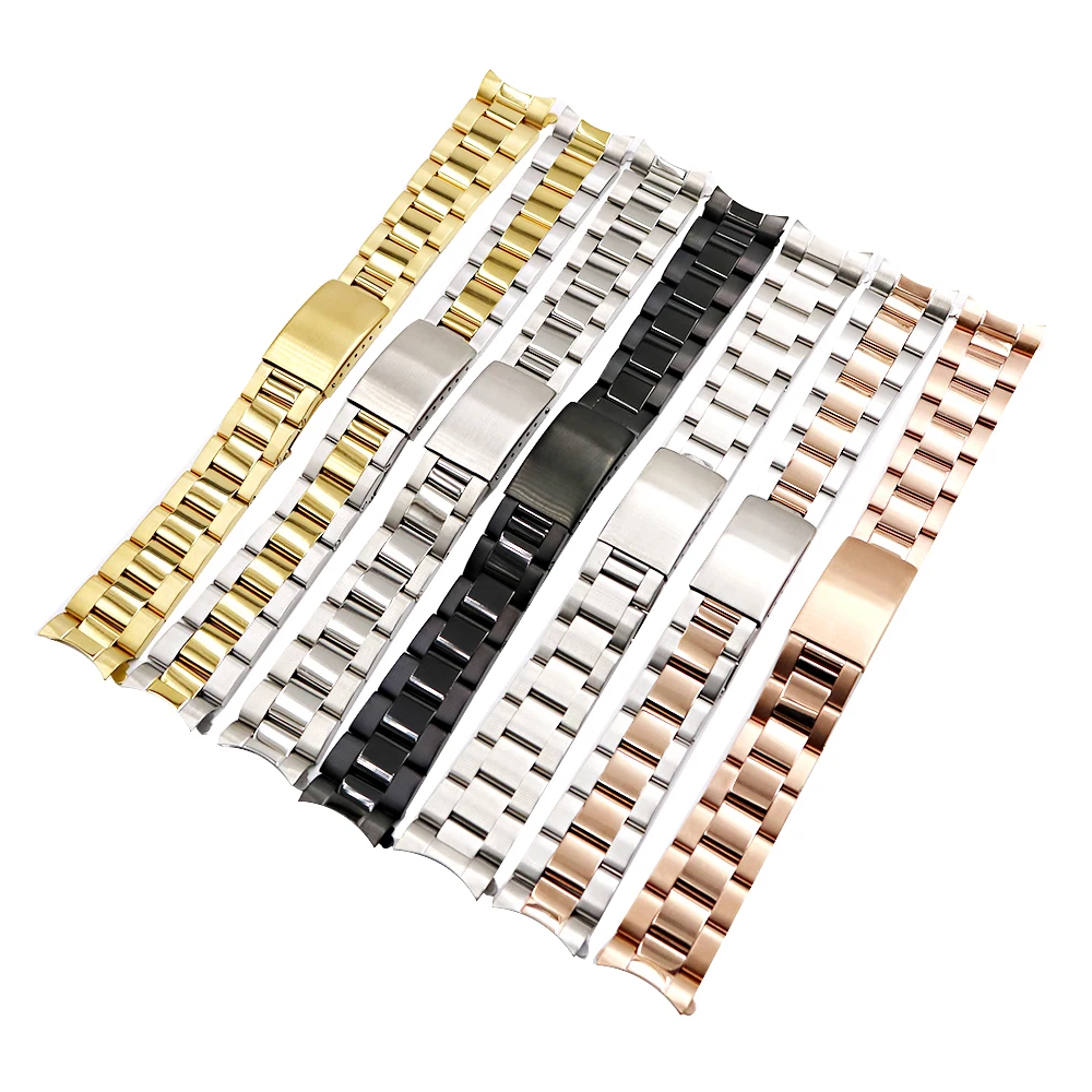 CARLYWET 13 17 19 20mm Wholesale 316L Stainless Steel Two Tone Rose Gold Silver Watch Band Strap Oyster Bracelet For Dayjust | Наручные