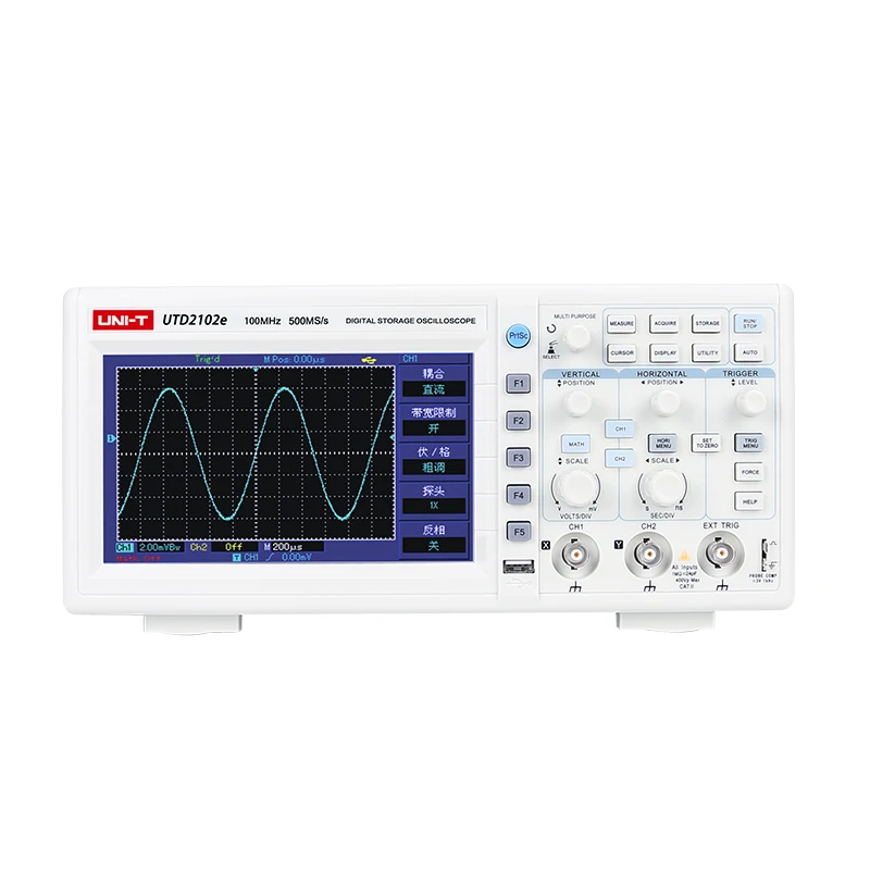 UNI-T UTD2102e Digital Oscilloscope 100MHz Bandwidth 2 Channels 500Ms / S Portable Storage 7 &quotTFT LCD Scopemeter Logic Analyzer |