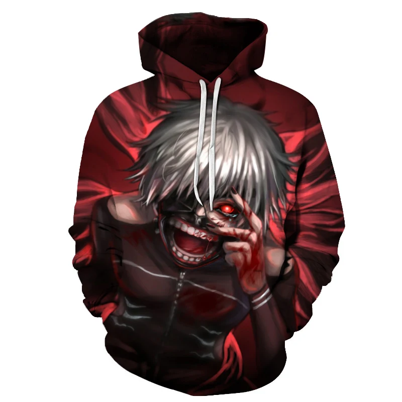 2020 New Hot Sale Tokyo Ghoul Hoodie Mens Hooded Pullovers Ken Kaneki Printed Male Hoody 3D Printing Hooded Sweatshirts Men Tops