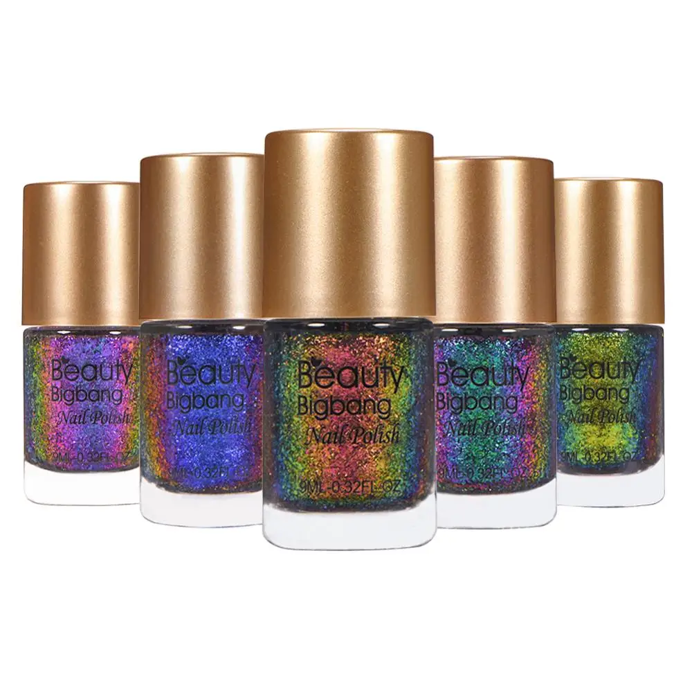 Online Schönheit BigBang 9ml Holographische Nagellack 10 Farbe Entscheidungen Holo Nagellack Lack Glitter Nail art Lack Nagellack Set