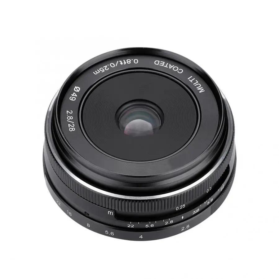 Lente para celular MEIKE 28 мм F2.8 APS-C объектив с ручным фиксированным фокусом для Fuji X Mount беззеркальных камер чечевица