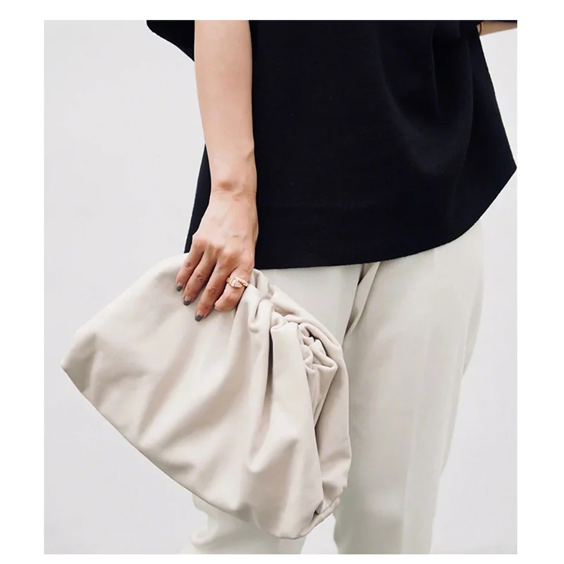 Cena Codzienna kopertówka kopertówka na przyjęcie wieczorowe torba damska duża duża ruched torebka poduszka skórzane etui torebka 2019 torba letnia torba clound