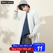 Metersbonwe, мужской повседневный длинный Тренч для мужчин, однотонный модный Тренч, Мужское пальто, простые повседневные куртки, Мужская Уличная одежда, топы