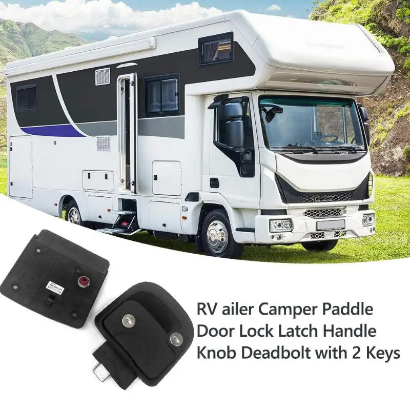 RV входная дверь замок рукоятка защелки ручка с заглушкой для Camper трейлер черный