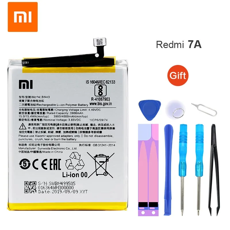 

Xiao Mi Original Battery BN49 4000 mAh for Xiaomi Redmi 7A High Quality Replacement phone Battery