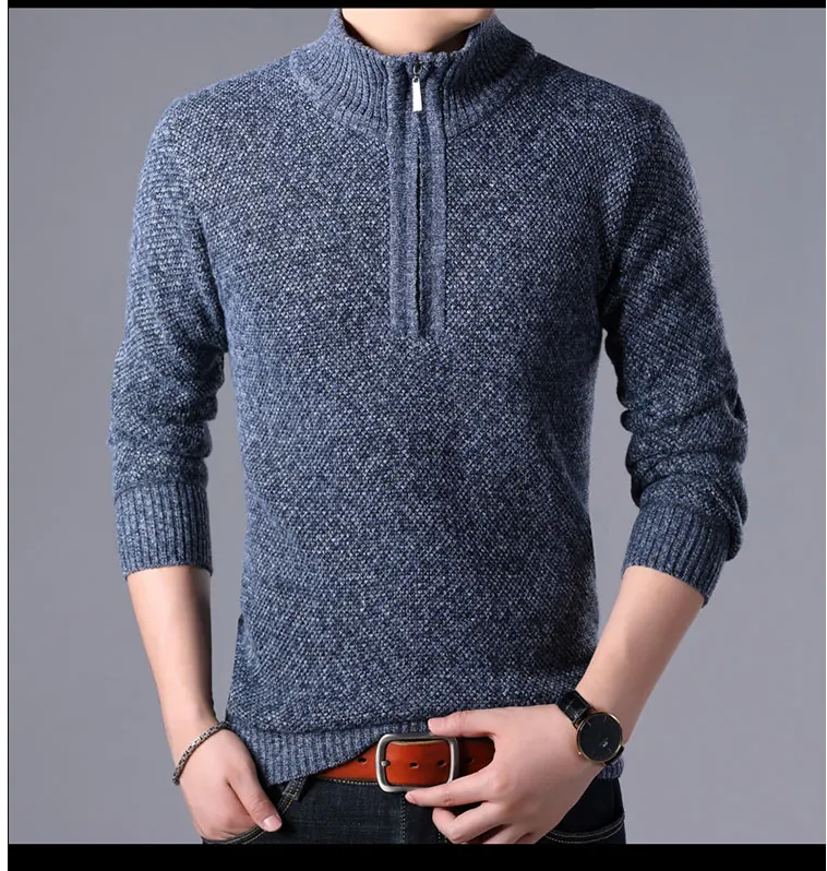 SUKIWML Pull men модные Camisolas Homem зимние мужские свитера высокого качества пуловеры мужские свитера на молнии с v-образным вырезом мужские Pull Homme