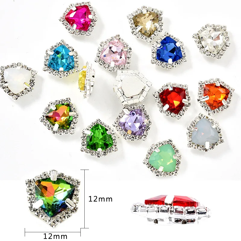 

David accessories 12mm Crystal Sew On Rhinestone With Claw Colorful Dress Stones Party Wedding Jewelry Making DIY,20Yc7670