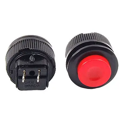 

2 x Red Cap Momentary SPST 2 Pins Push Button Switch AC 250V/1A