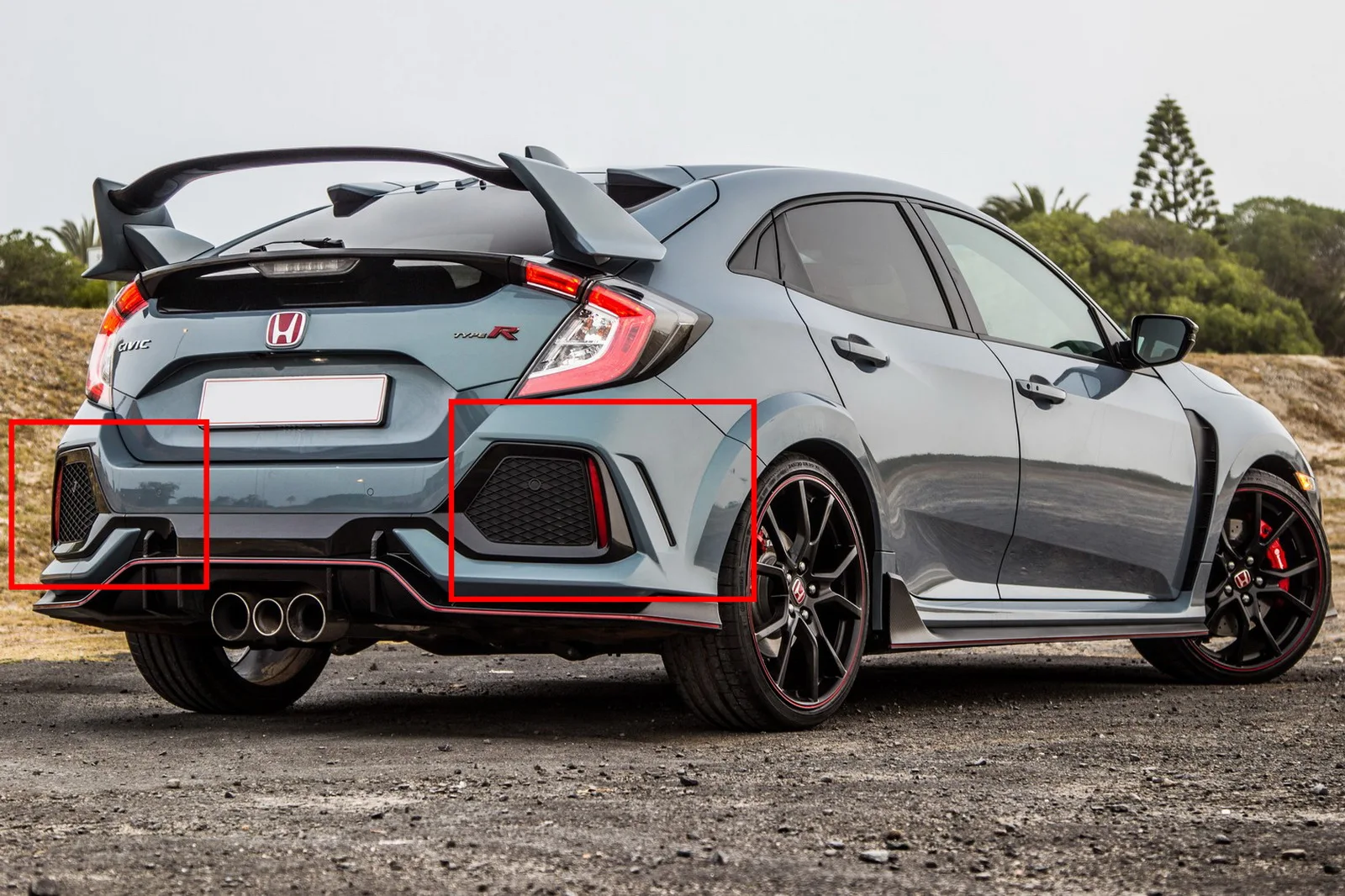 2 шт. задний бампер отражатель красный объектив для Honda Civic X MK X FK FC Тип R-up