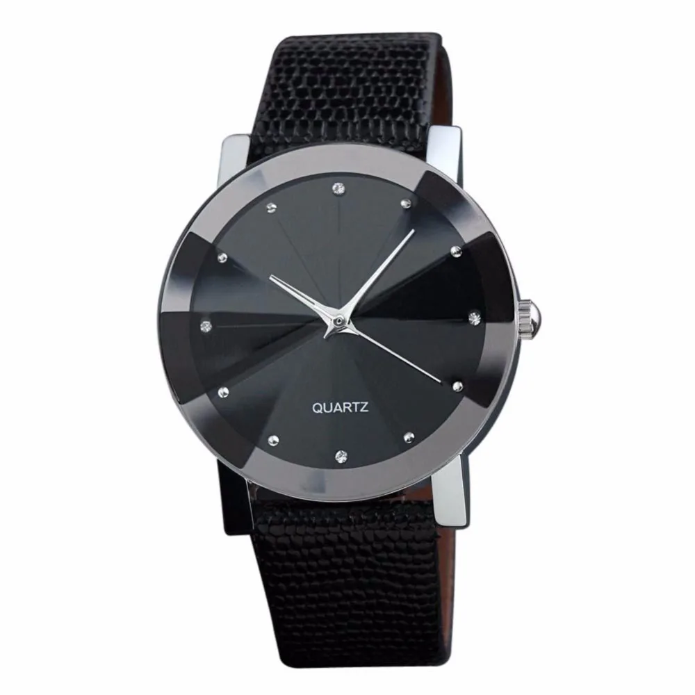 Женские наручные часы Спортивные кварцевые модные кожаный ремешок автоматический лучший подарок черный