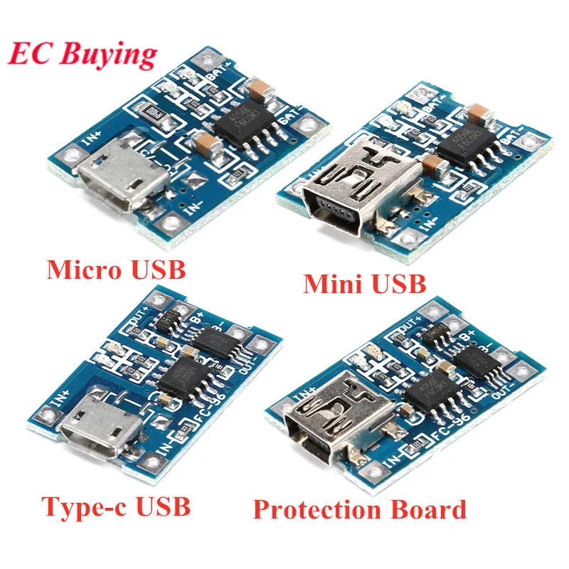 Type-c/Micro/Mini USB 5V 1A 18650 TP4056 модуль зарядного устройства литиевой батареи зарядная