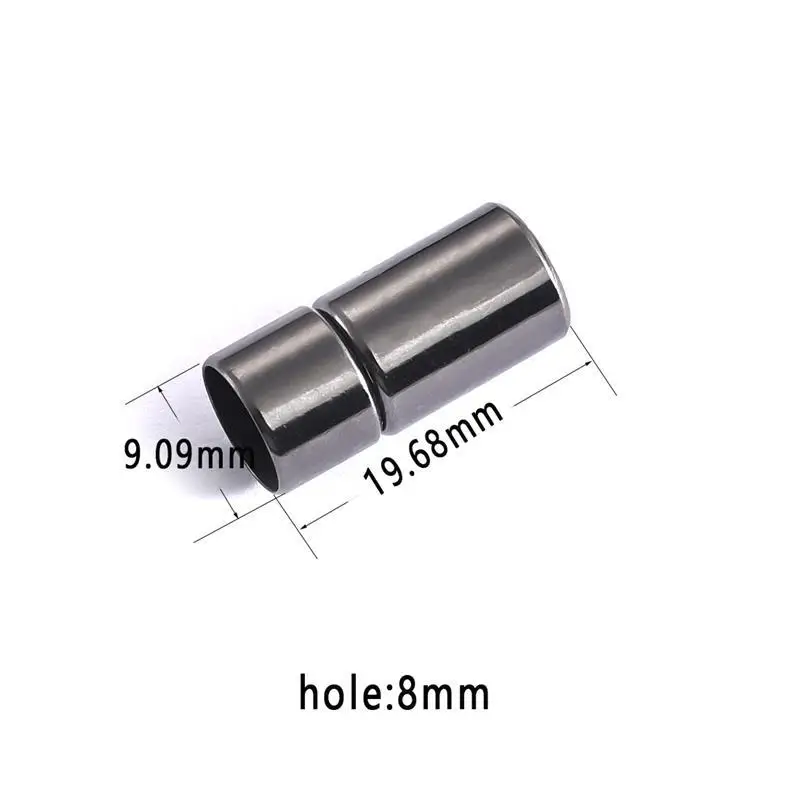 hole 8mm 10 шт. Нержавеющая сталь поворотный магнитные застежки кожаный браслет ручной работы с торцевыми крышками 2,5/3/4/5/6/8 мм для браслет "сделай сам" для изготовления ювелирных изделий, аксессуары - Цвет: hole 8mm