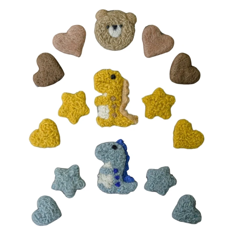 

5Pcs/Set DIY Handmade Baby Wool Felt Dinosaur Stars Love Heart Home Party Decor