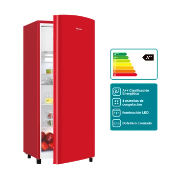 

Hisense RR220D4AR2 refrigerator, 164 liters fridge, energy efficiency to ++, LED lighting, Chrome bottle opener, fridge