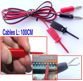 

DHL/EMS 50pcs banana plug to Test Hook Clip Cable Test Probes IC PCB-A8
