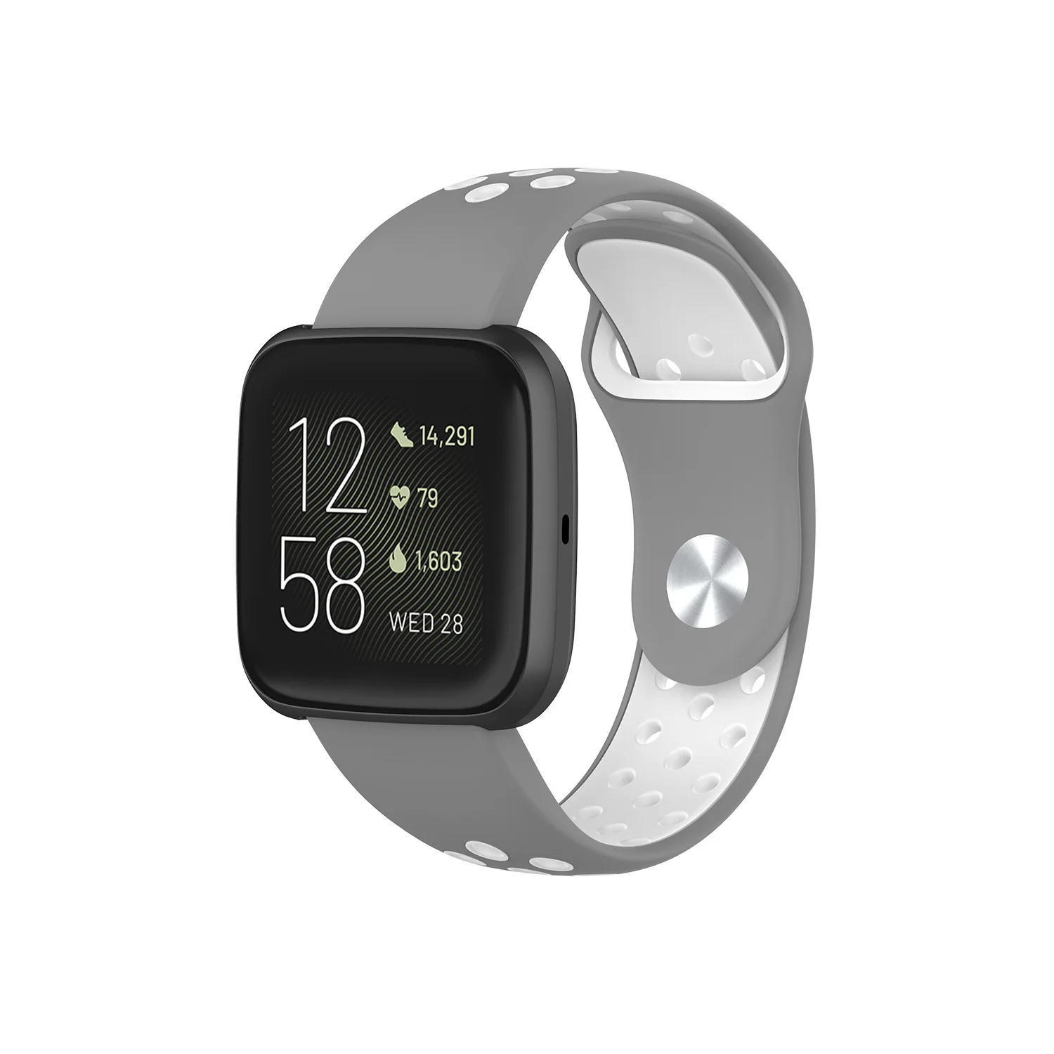 Fitbit Versa 2 полосы силиконовый ремешок+ рамка для часов Versa, дышащий и прочный простой силиконовый ремешок аксессуары