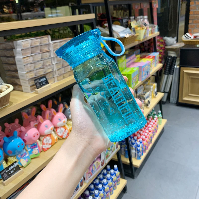Простая бутылка для воды, портативная пластиковая чашка для детей, милые Креативные бутылки для девочек, индивидуальное молоко, GG50sh