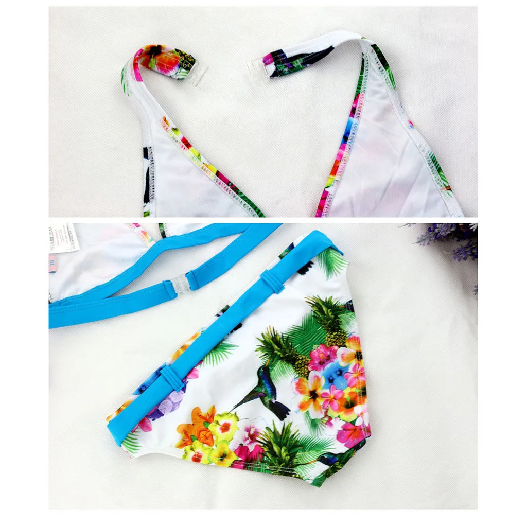 Детский купальник, Модный цветочный купальник из двух предметов, купальный костюм, комплекты бикини, летний купальник для девочек
