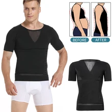 Мужское Корректирующее белье Abdo, Корректирующее белье для похудения, утягивающее белье для живота, мужские компрессионные рубашки Abs, тонкий жилет, корсет