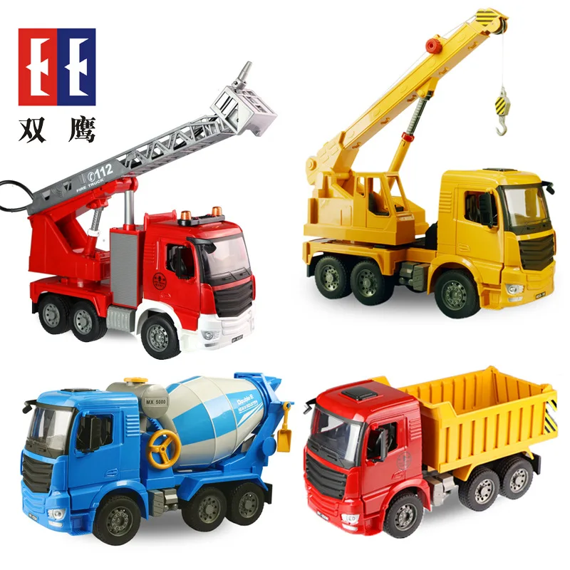 Large Size Toy Cement Crane Fire Truck Mixer Truck Product Category Children Engineering Vehicle Boy Sliding