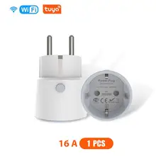 

Tuya Smart Wifi Power Plug EU 10A 16A 3680W With Power Monitor Timing Smart Home Wireless Socket Outlet Works With Alexa