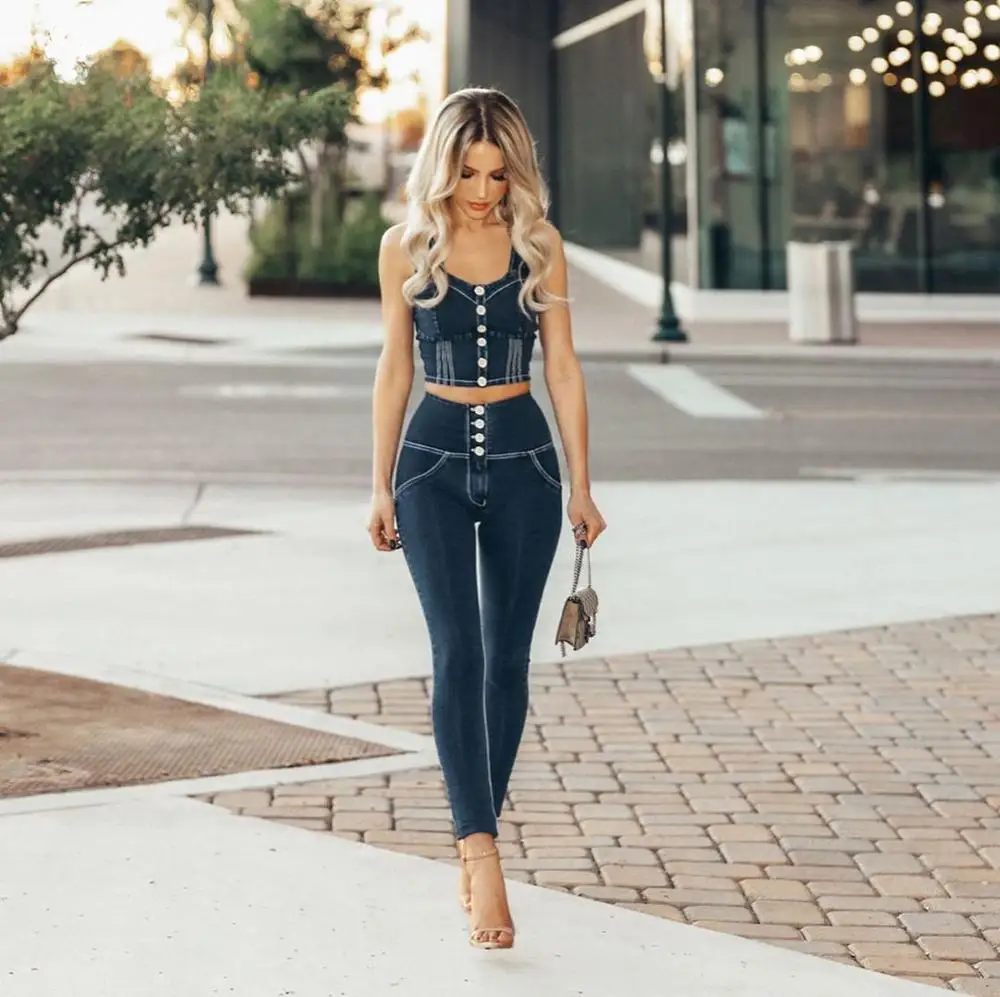 Melody Four Ways Stretchable 4 Buttons High Waist Leggings Women Summer Super Skinny Push Up Jeggings Sexy Butt Lift Trousers
