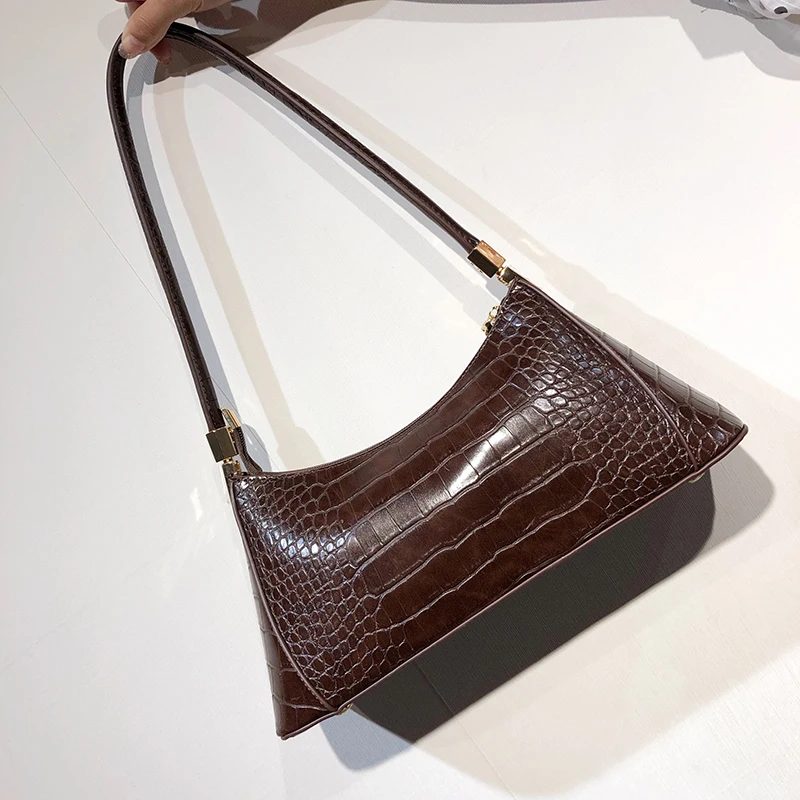 Винтажная сумка багет с каменным узором темпераментная на плечо женская новая