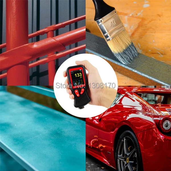 Краска цифровой автомобильный толщиномер тестер покрытия Аккумуляторная Батарея 0~ 1300мкм/51мил диапазон высокое низкое значение настройки измерительный прибор