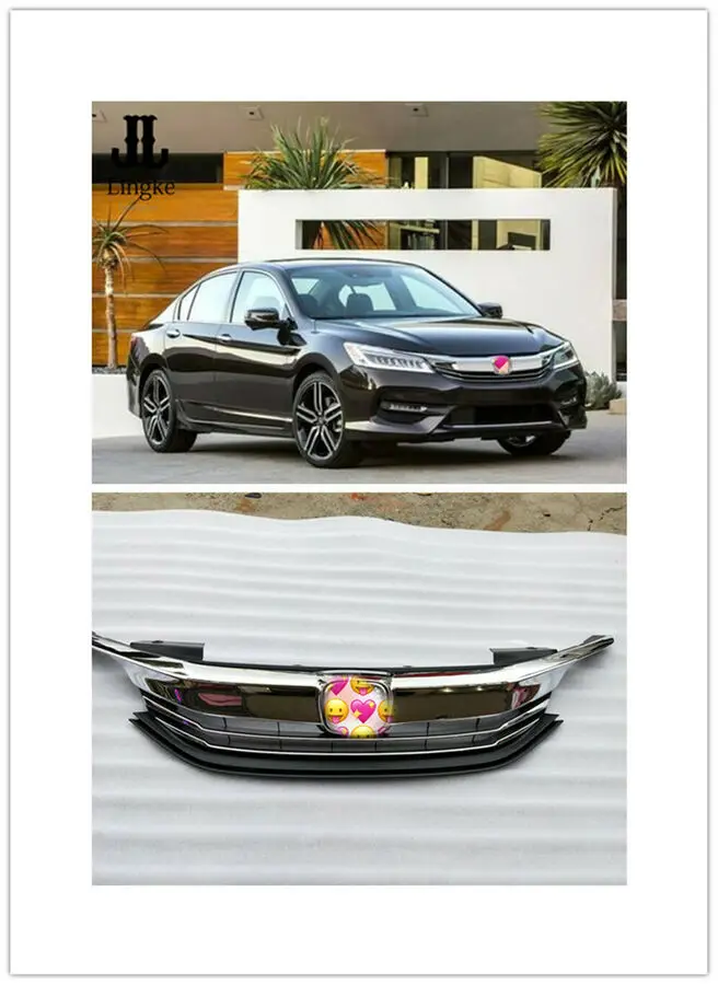 

For 2016-2017 Honda Accord Sedan Radiator Grille Front Bumper Upper Chrome Grill