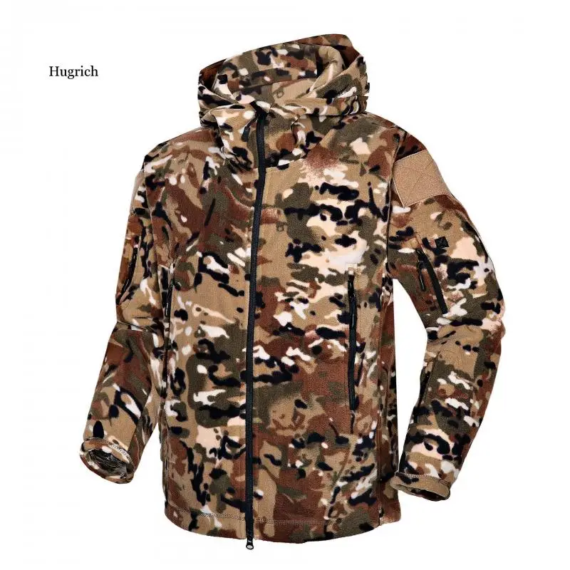 Tactical Army Fleece Jacket Men Warm Thicken Polar Multi-Pocket Military Jacket Winter Outerwear Clothes Hooded Coat