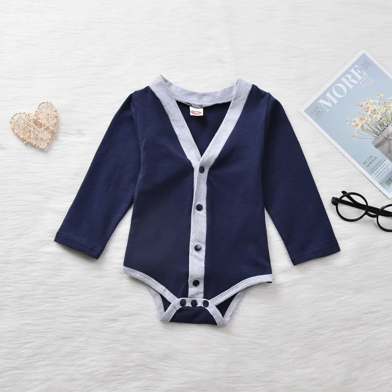 Зимний теплый милый комбинезон с длинными рукавами для маленьких мальчиков и девочек, боди, комплект одежды